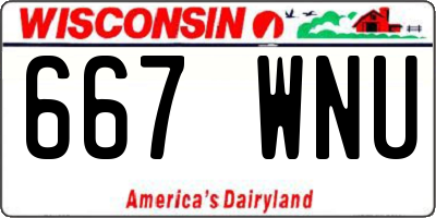 WI license plate 667WNU