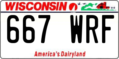 WI license plate 667WRF