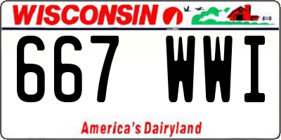 WI license plate 667WWI