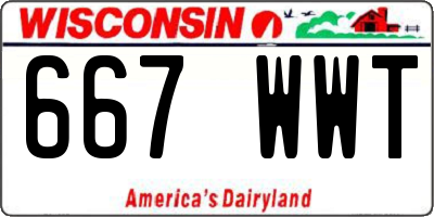 WI license plate 667WWT