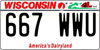WI license plate 667WWU