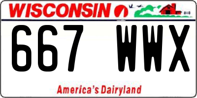 WI license plate 667WWX