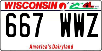 WI license plate 667WWZ