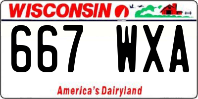 WI license plate 667WXA