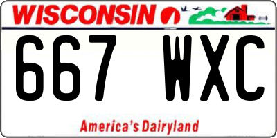 WI license plate 667WXC