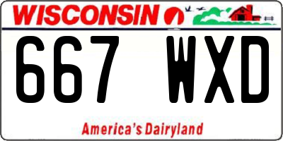 WI license plate 667WXD
