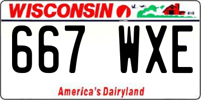 WI license plate 667WXE