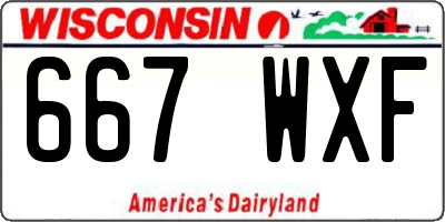 WI license plate 667WXF