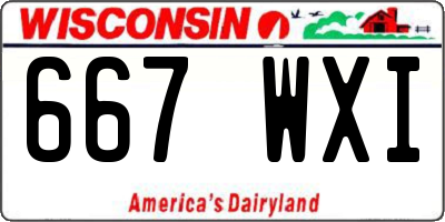 WI license plate 667WXI