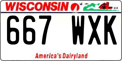 WI license plate 667WXK