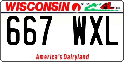 WI license plate 667WXL