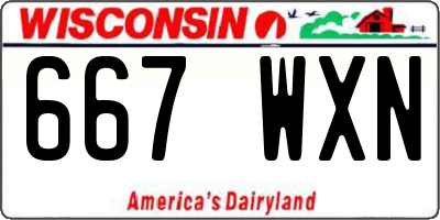 WI license plate 667WXN