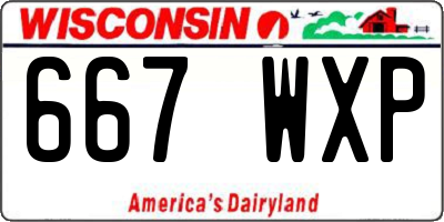 WI license plate 667WXP
