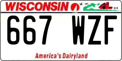 WI license plate 667WZF