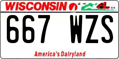 WI license plate 667WZS