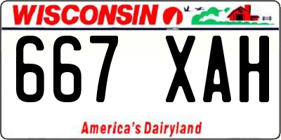 WI license plate 667XAH