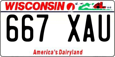 WI license plate 667XAU