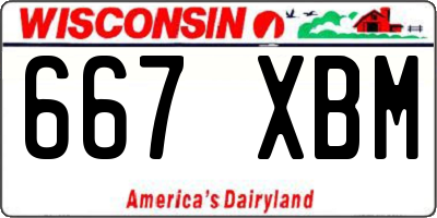 WI license plate 667XBM