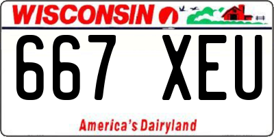 WI license plate 667XEU