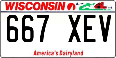 WI license plate 667XEV