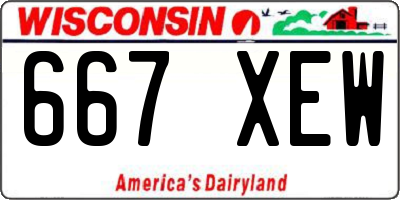WI license plate 667XEW