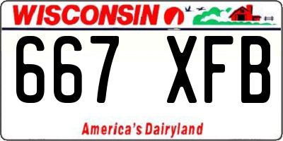 WI license plate 667XFB