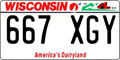 WI license plate 667XGY
