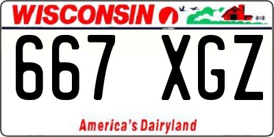WI license plate 667XGZ