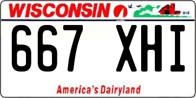 WI license plate 667XHI