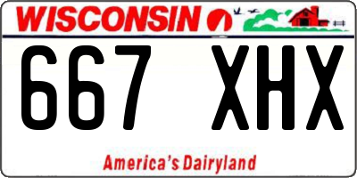 WI license plate 667XHX