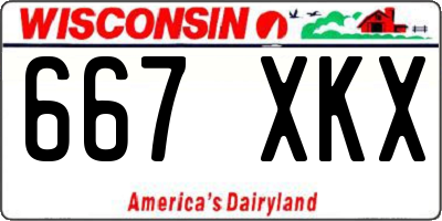 WI license plate 667XKX
