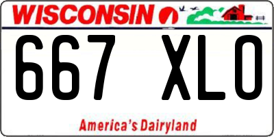 WI license plate 667XLO