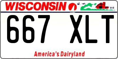 WI license plate 667XLT