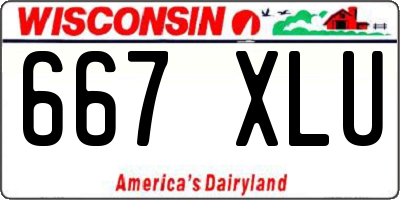WI license plate 667XLU