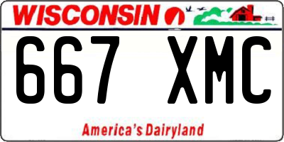 WI license plate 667XMC