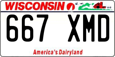 WI license plate 667XMD