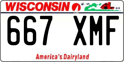 WI license plate 667XMF