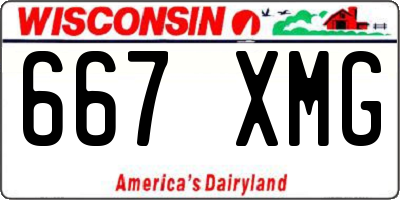 WI license plate 667XMG