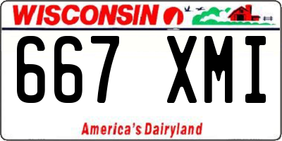 WI license plate 667XMI