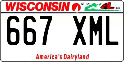 WI license plate 667XML