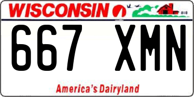 WI license plate 667XMN