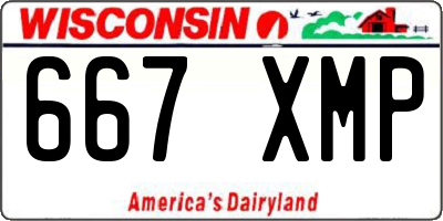 WI license plate 667XMP