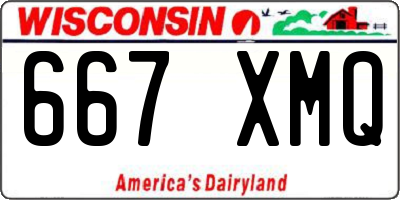 WI license plate 667XMQ
