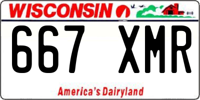 WI license plate 667XMR