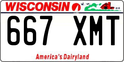 WI license plate 667XMT