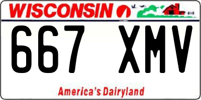 WI license plate 667XMV