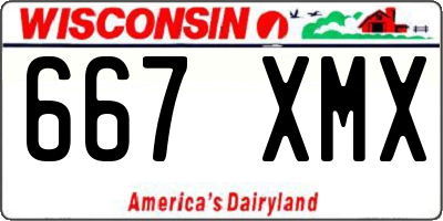 WI license plate 667XMX