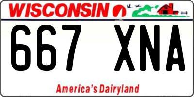 WI license plate 667XNA
