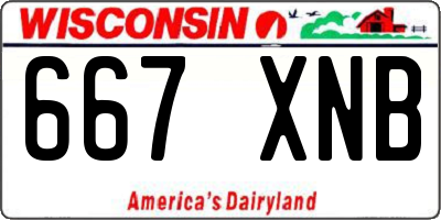 WI license plate 667XNB