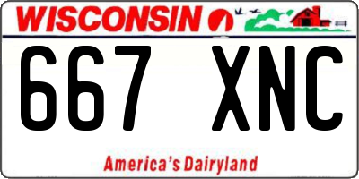 WI license plate 667XNC
